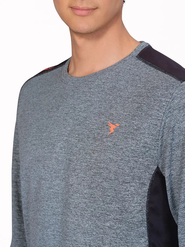 Men Melange Slim Fit Crew Neck T-shirt with DOUBLE COOL - Image 5