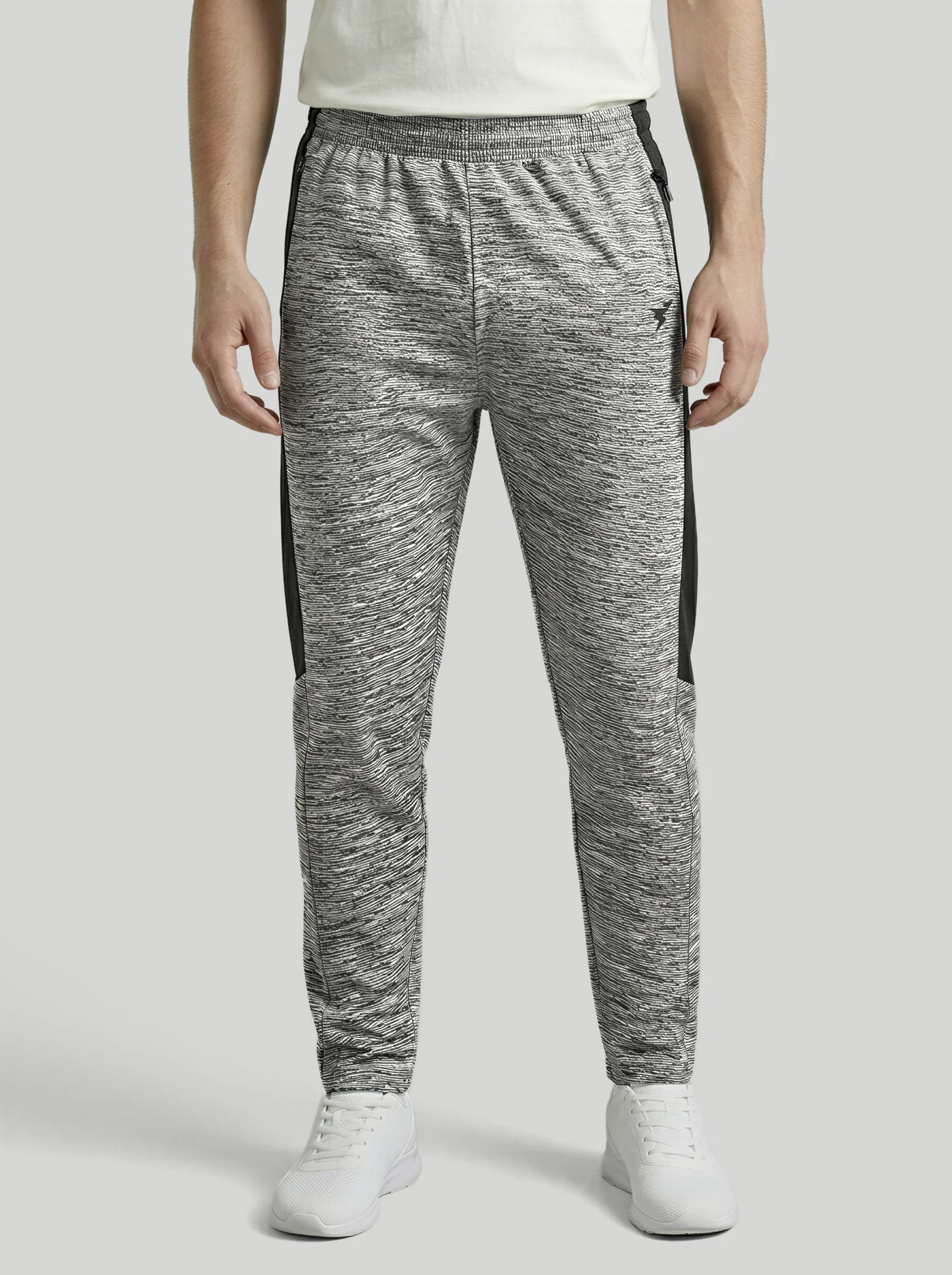 Men Melange Slim Fit Trackpants with TECHNO DRY