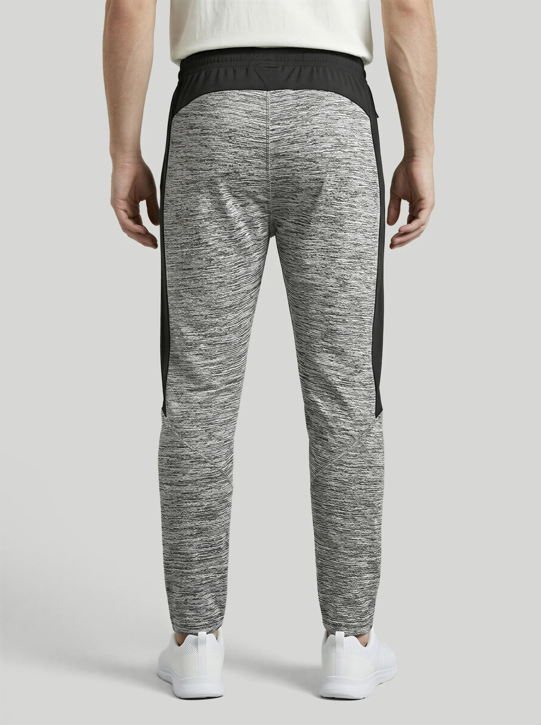 Men Melange Slim Fit Trackpants with TECHNO DRY - Image 2