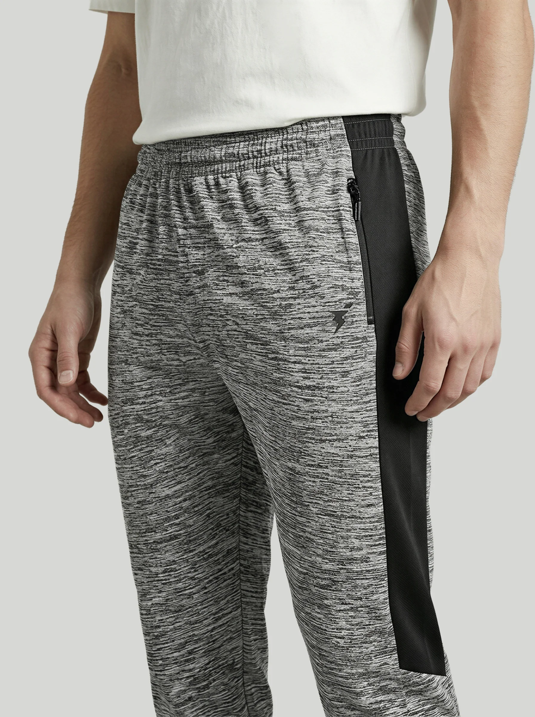 Men Melange Slim Fit Trackpants with TECHNO DRY - Image 6