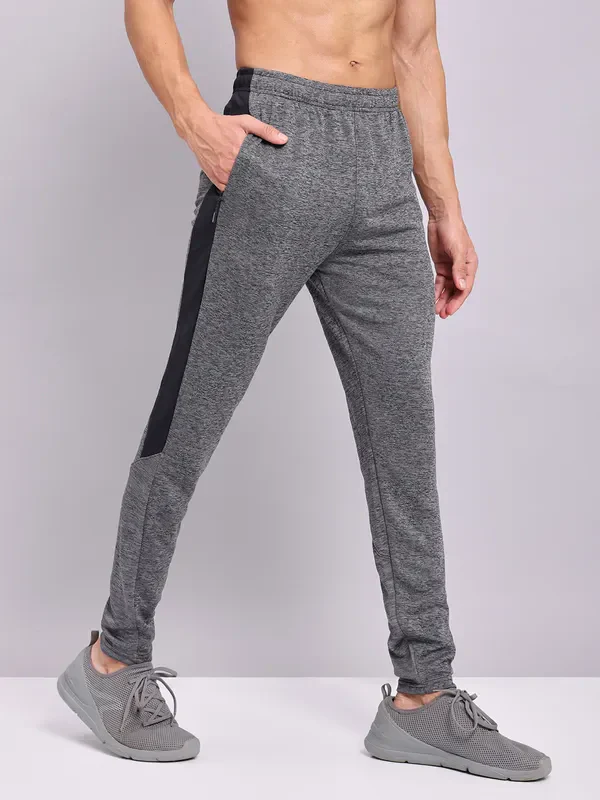 Men Melange Slim Fit Trackpants with TECHNO DRY - Image 3