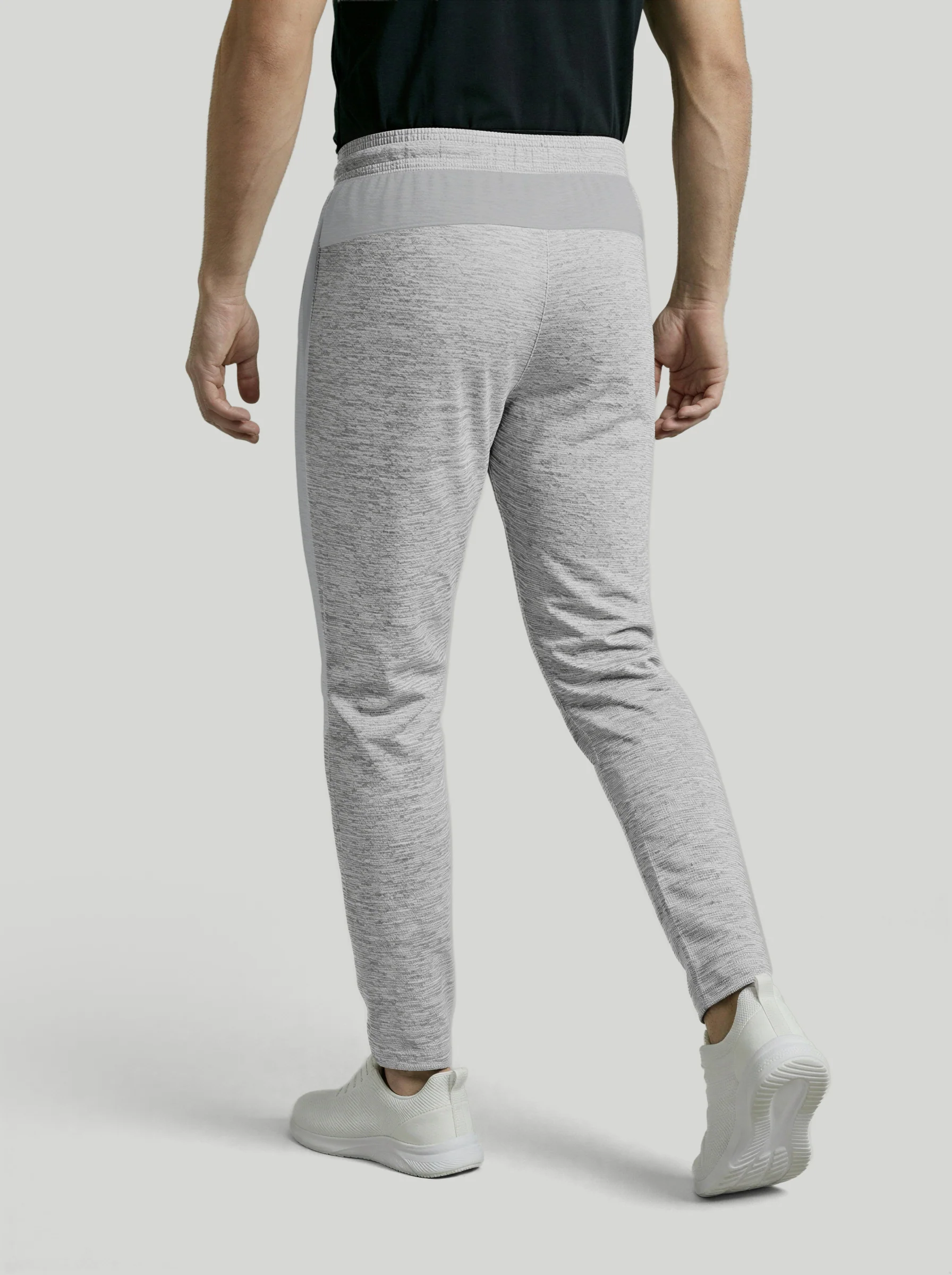 Men Melange Slim Fit Trackpants with TECHNO DRY - Image 3