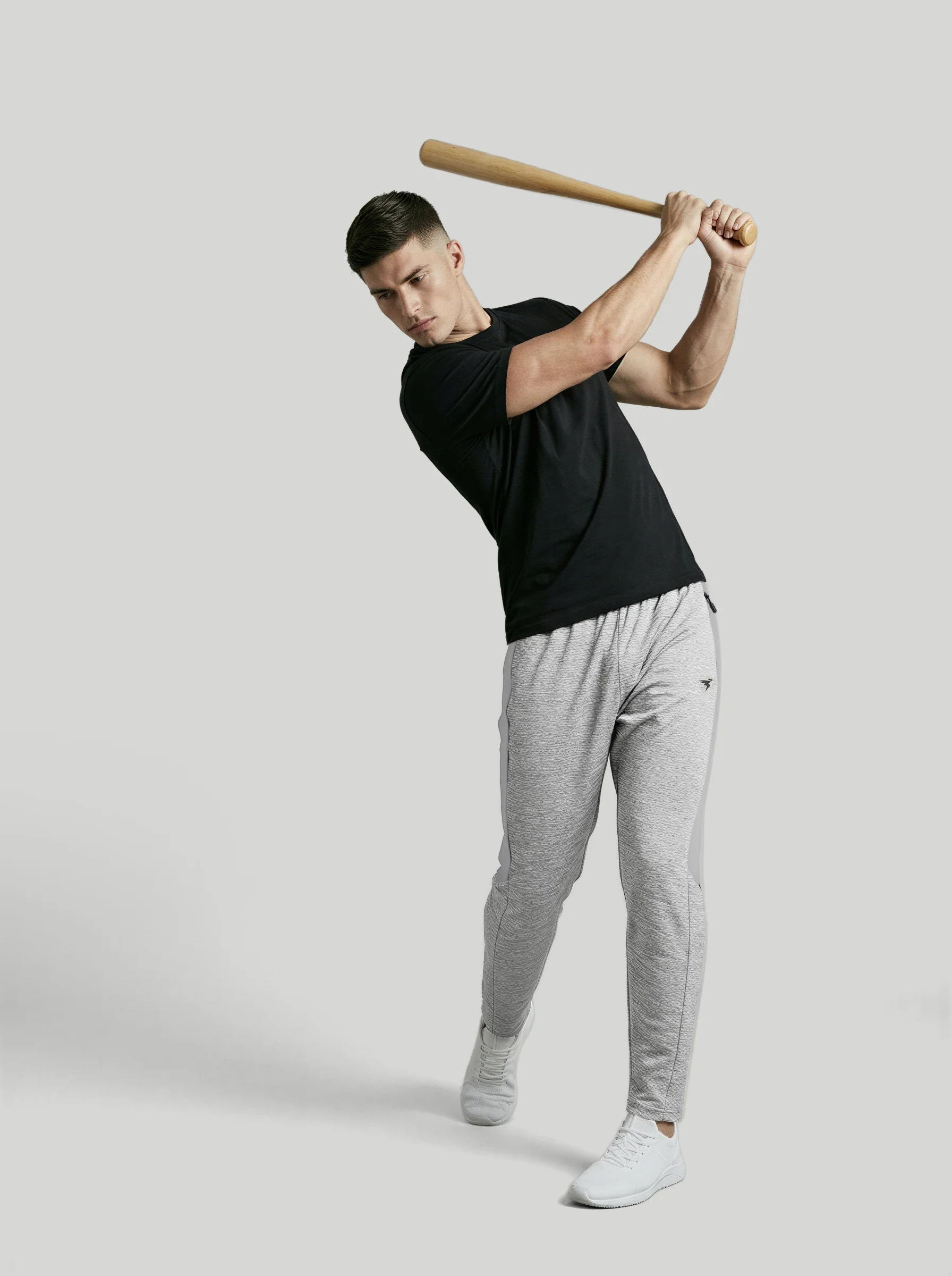 Men Melange Slim Fit Trackpants with TECHNO DRY - Image 5