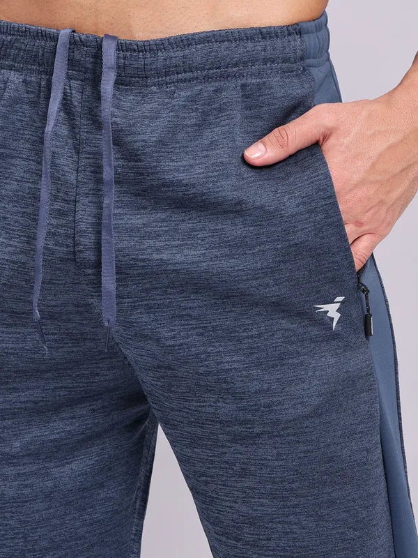 Men Melange Slim Fit Trackpants with TECHNO DRY - Image 5
