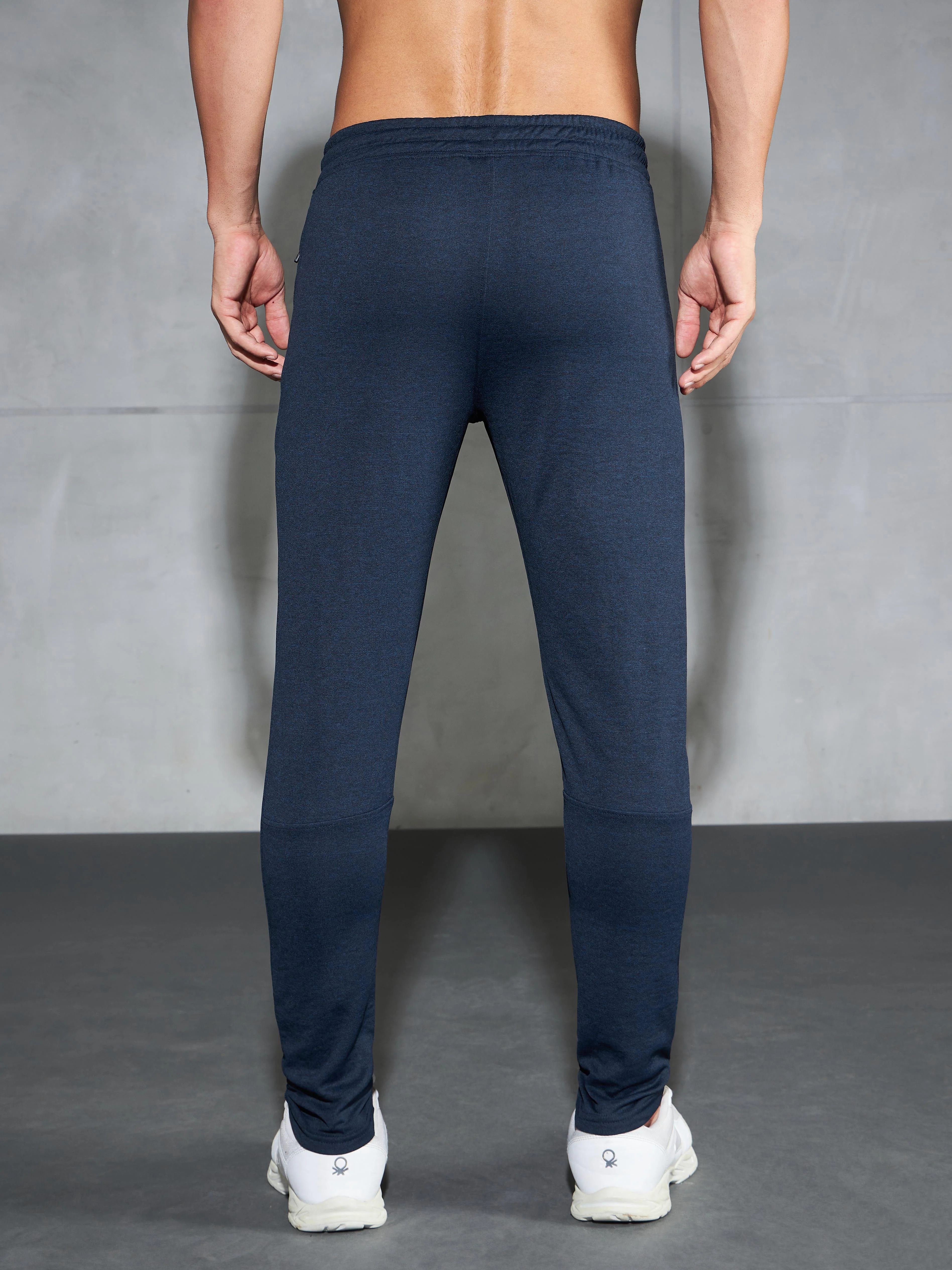 Men Melange Slim Fit Trackpants with TECHNO DRY - Image 2