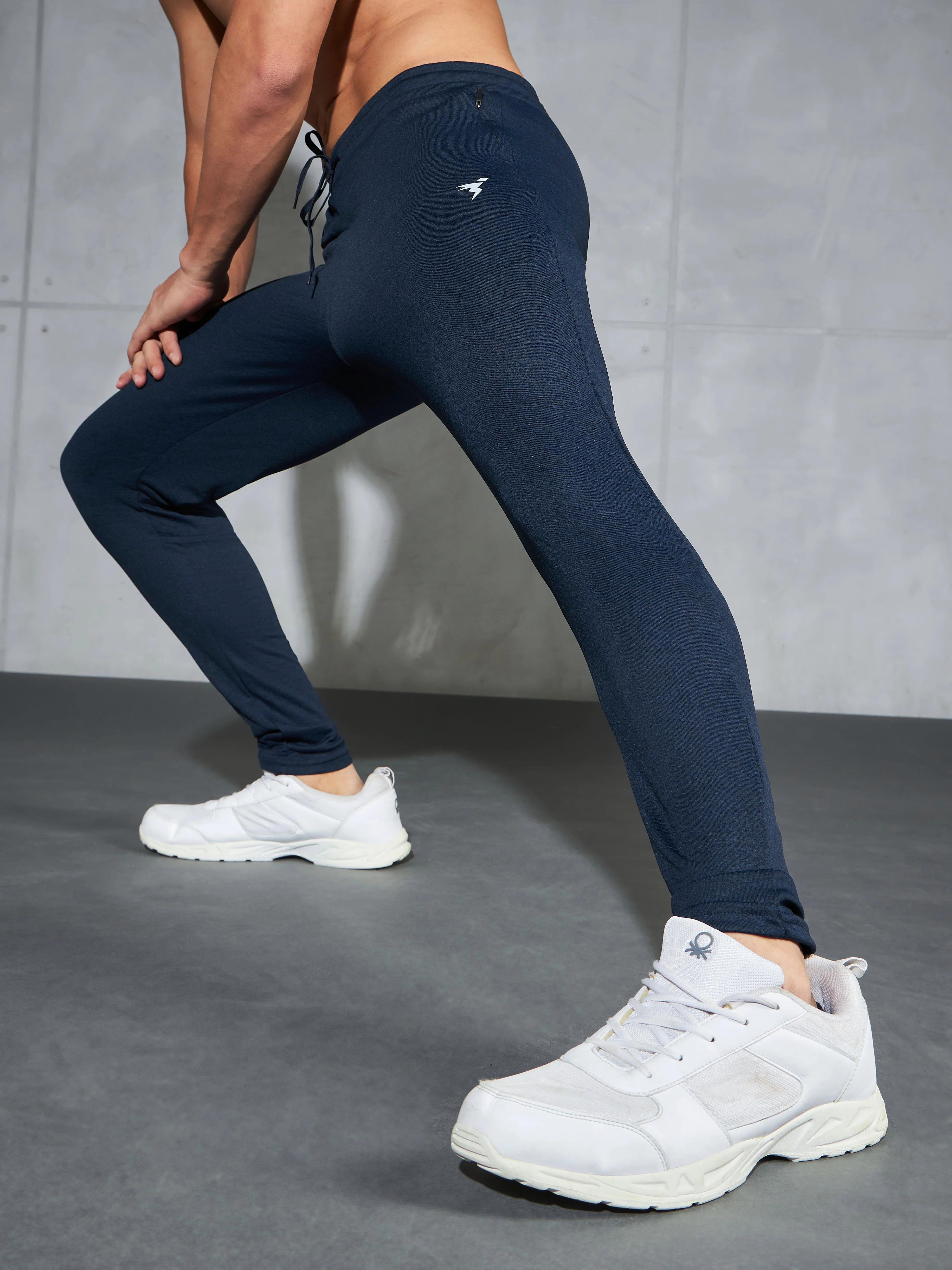 Men Melange Slim Fit Trackpants with TECHNO DRY - Image 4
