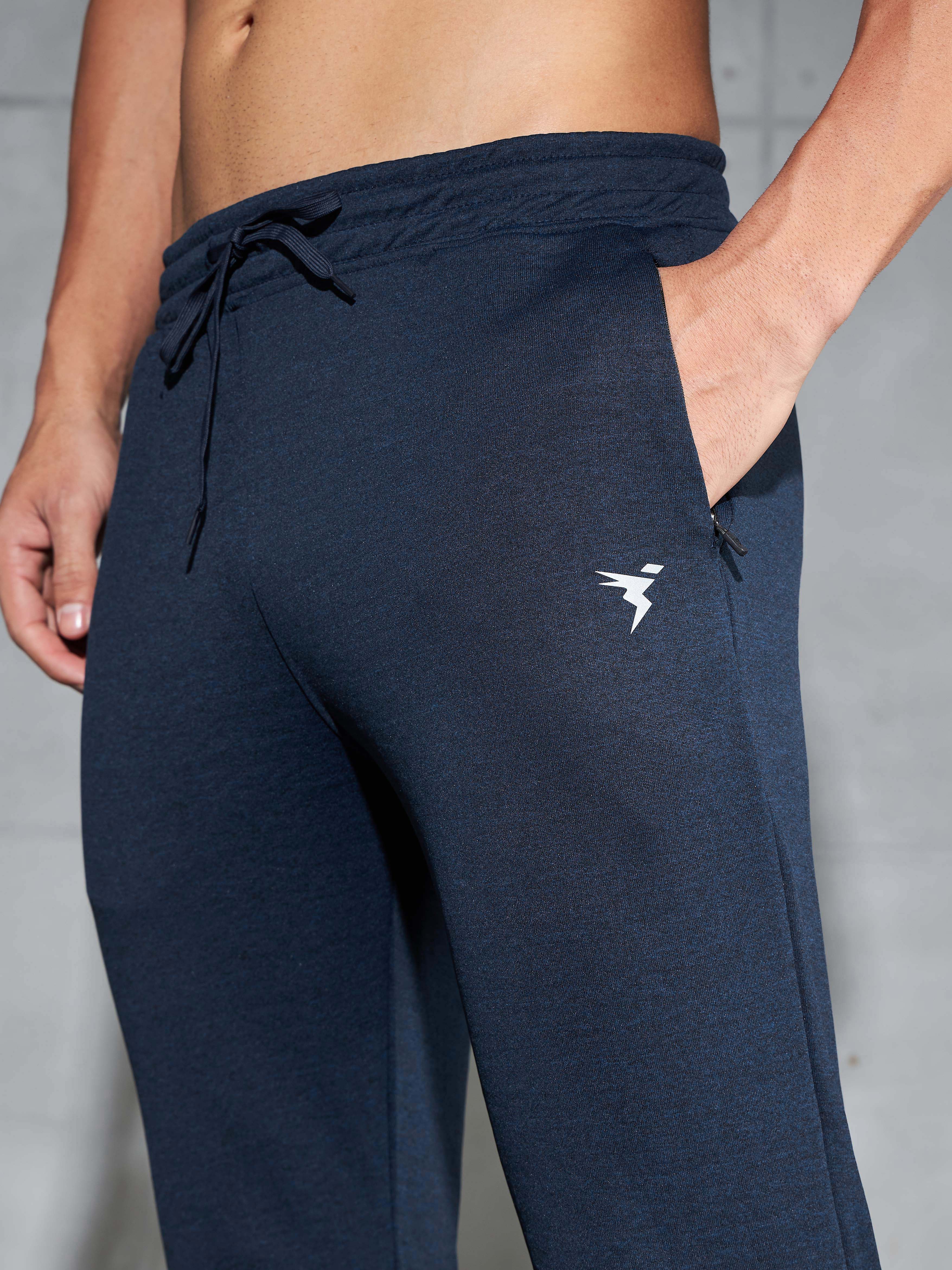 Men Melange Slim Fit Trackpants with TECHNO DRY - Image 5