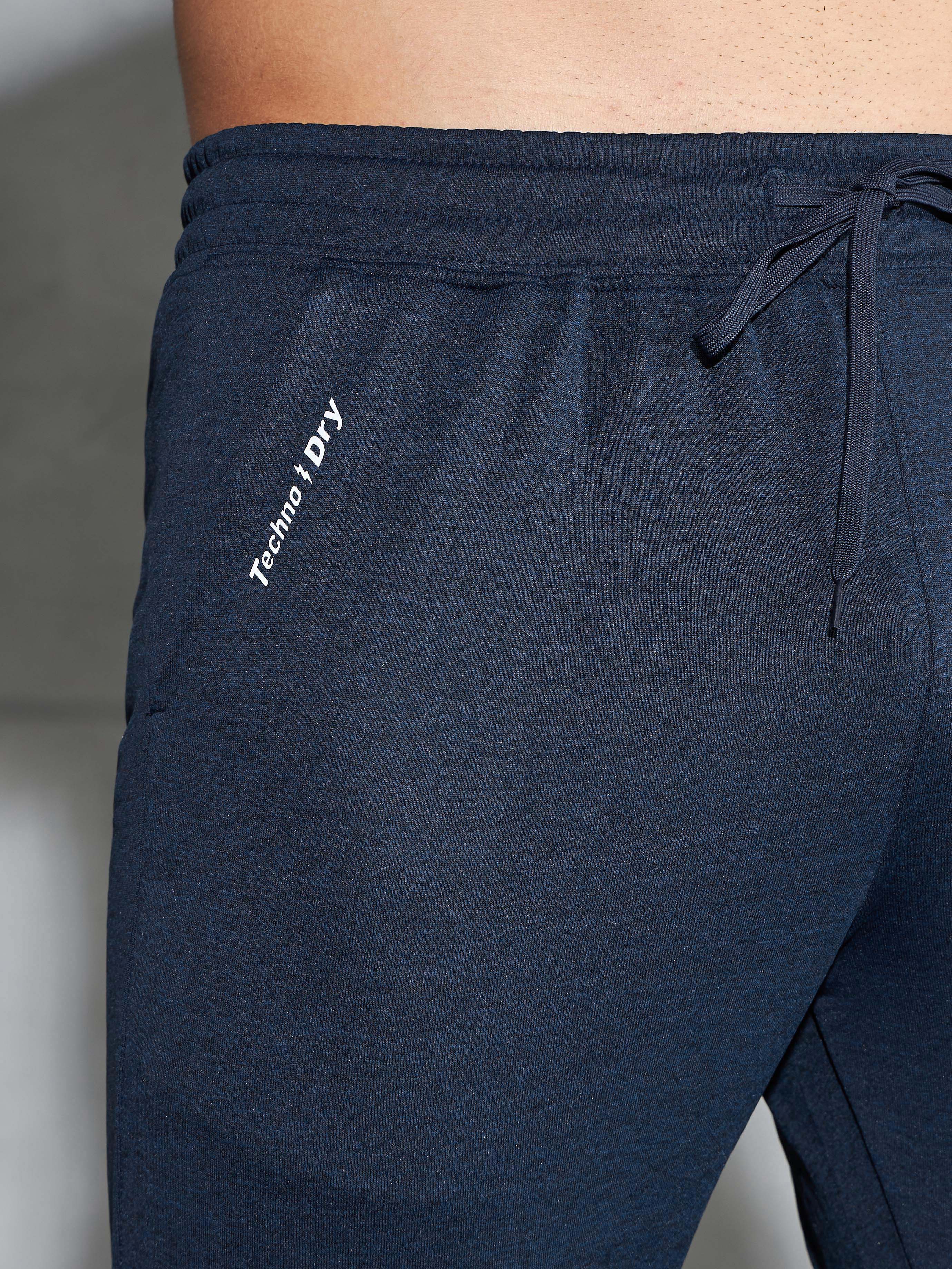 Men Melange Slim Fit Trackpants with TECHNO DRY - Image 6