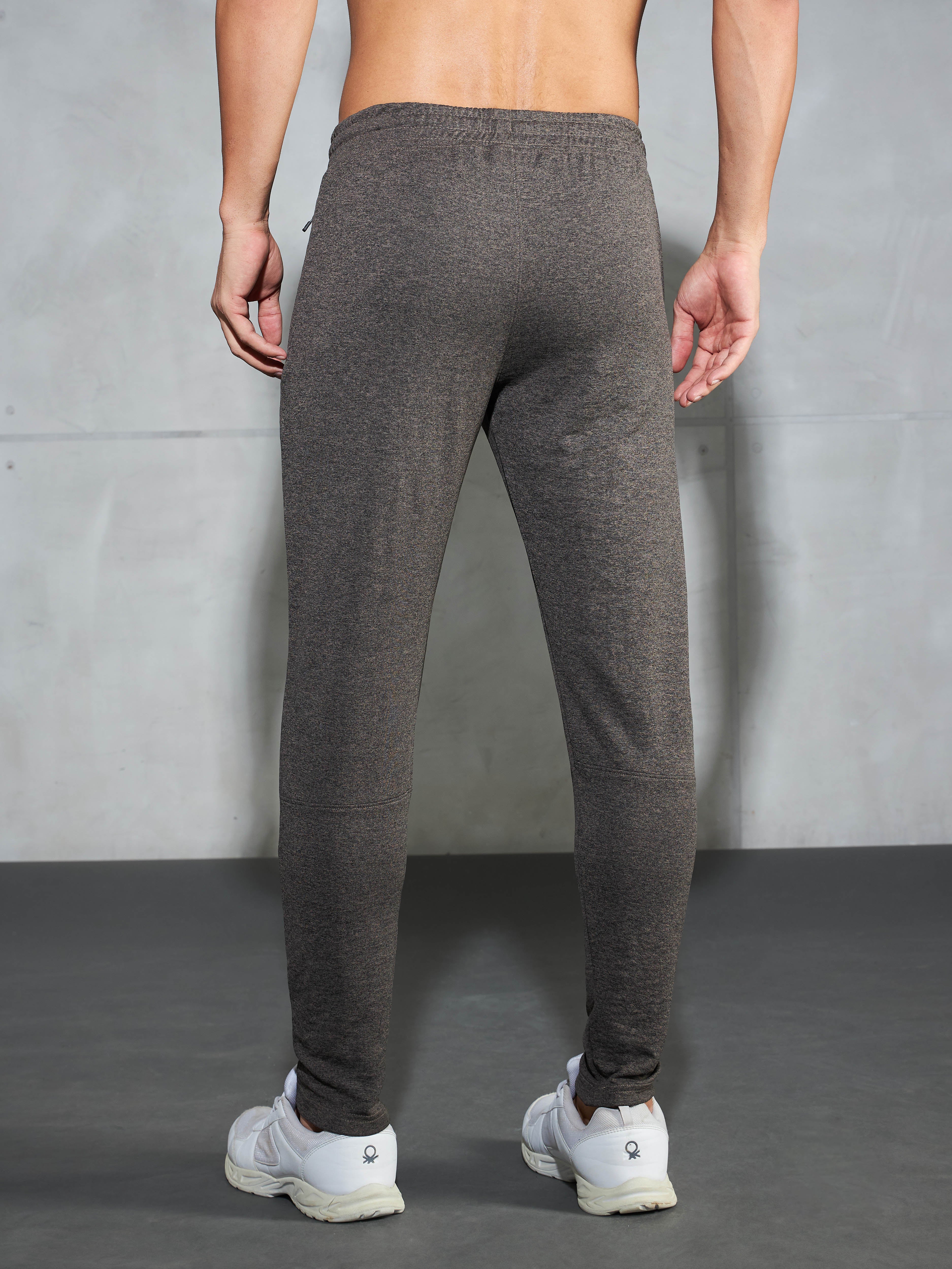 Men Melange Slim Fit Trackpants with TECHNO DRY - Image 3
