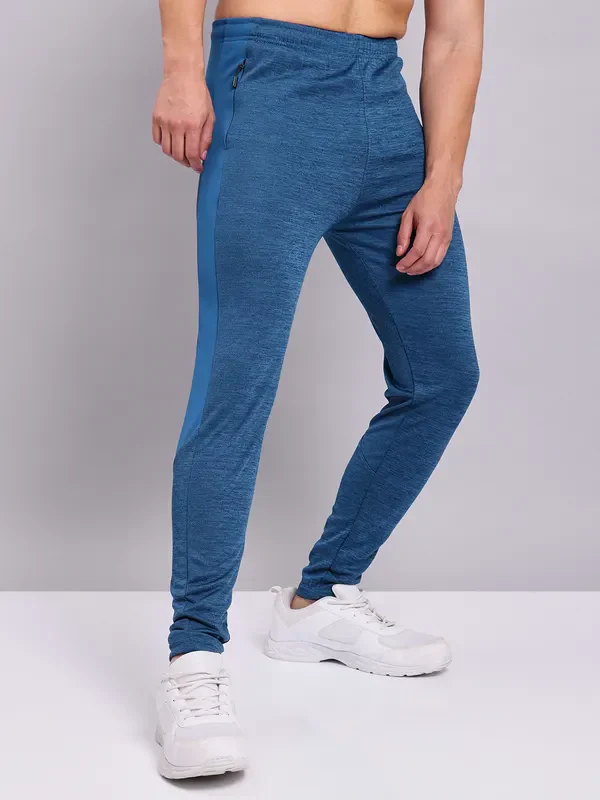 Men Melange Slim Fit Trackpants with TECHNO DRY