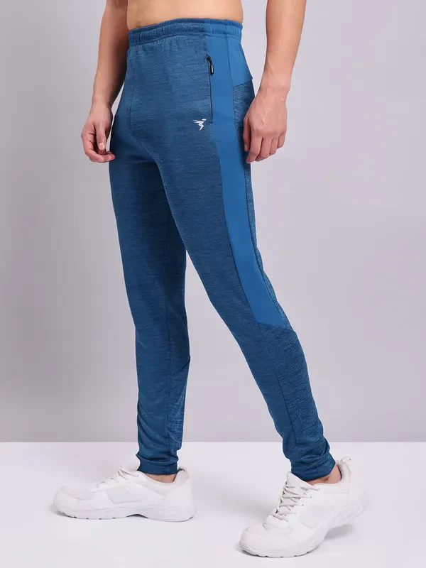 Men Melange Slim Fit Trackpants with TECHNO DRY - Image 3