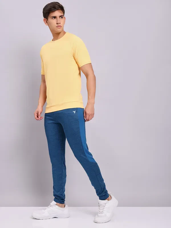 Men Melange Slim Fit Trackpants with TECHNO DRY - Image 4