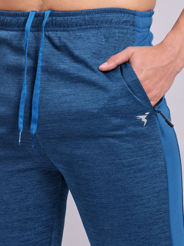 Men Melange Slim Fit Trackpants with TECHNO DRY - Image 5