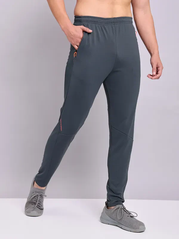 Men Solid Slim Fit Trackpants with TECHNO DRY - Image 4