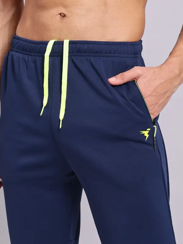 Men Solid Slim Fit Trackpants with TECHNO DRY - Image 5
