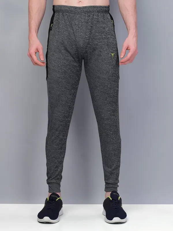 Men Melange Slim Fit Trackpants with TECHNO GUARD - Image 2