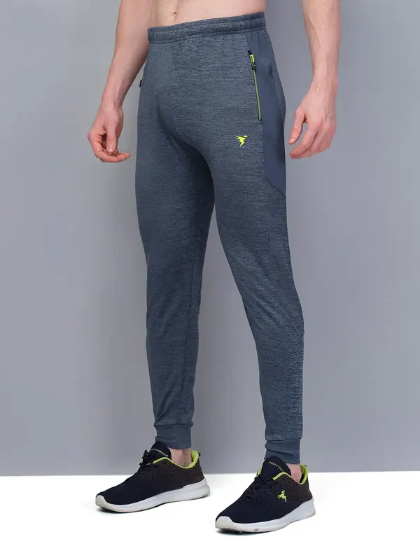 Men Melange Slim Fit Trackpants with TECHNO GUARD - Image 4
