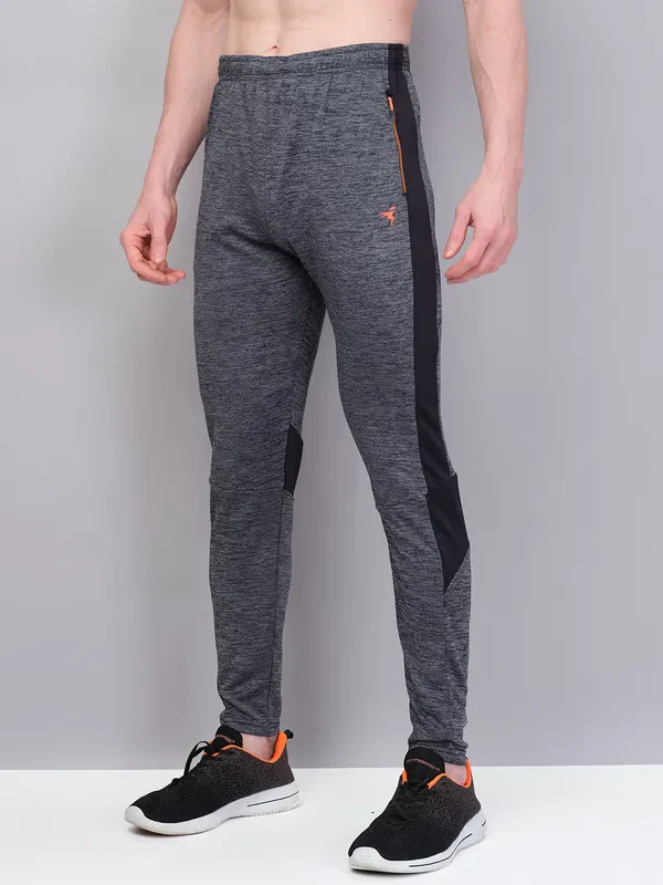 Men Melange Slim Fit Trackpants with TECHNO GUARD