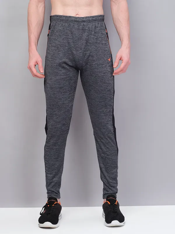 Men Melange Slim Fit Trackpants with TECHNO GUARD - Image 2