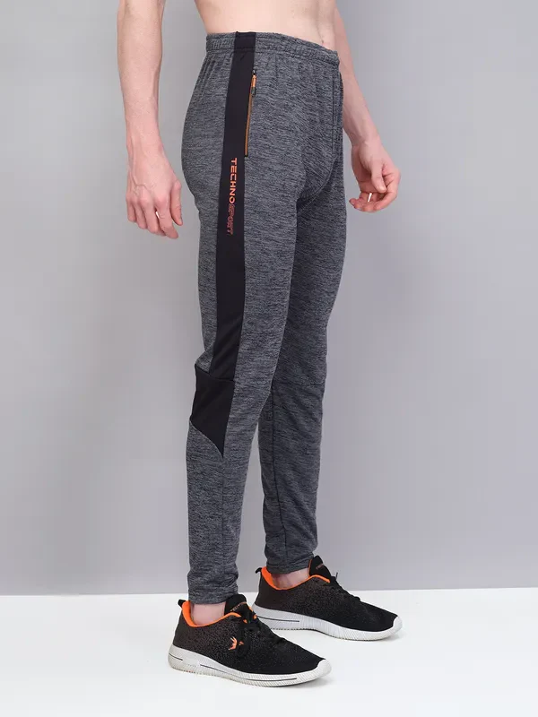 Men Melange Slim Fit Trackpants with TECHNO GUARD - Image 4