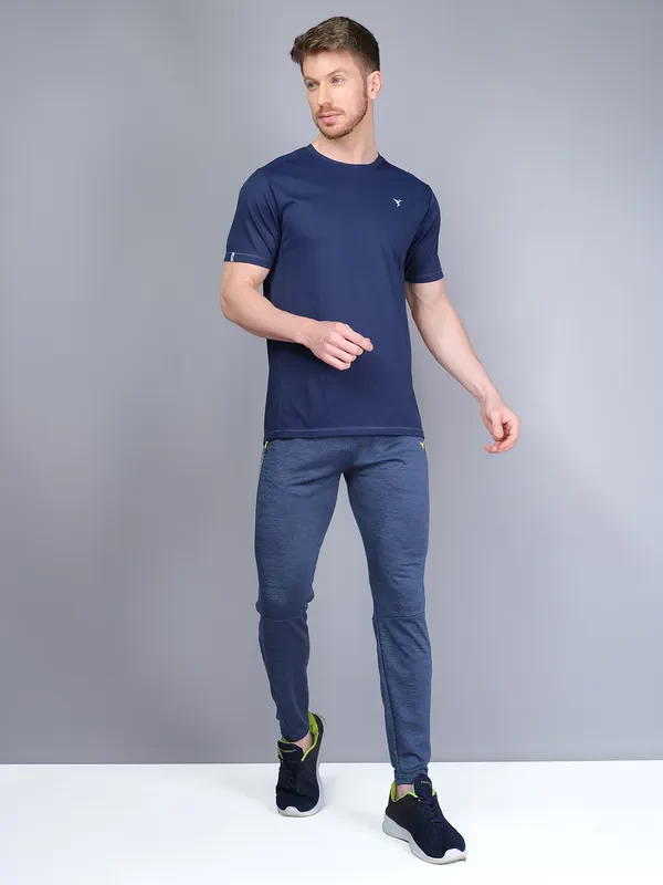 Men Melange Slim Fit Trackpants with TECHNO GUARD