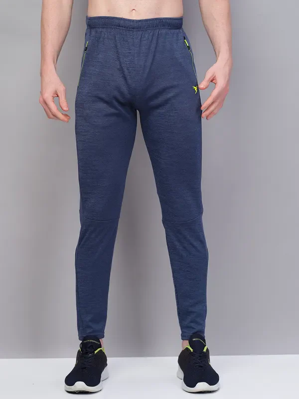 Men Melange Slim Fit Trackpants with TECHNO GUARD - Image 2