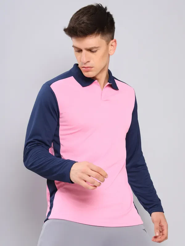 Men Colorblock Slim Fit Polo T-shirt with TECHNO COOL+ - Image 3