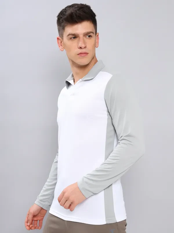 Men Colorblock Slim Fit Polo T-shirt with TECHNO COOL+ - Image 3