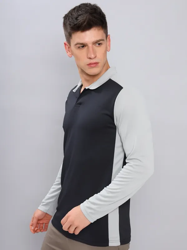 Men Colorblock Slim Fit Polo T-shirt with TECHNO COOL+ - Image 3