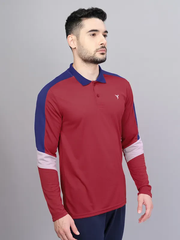 Men Colorblock Slim Fit Polo T-shirt with TECHNO COOL+ - Image 4