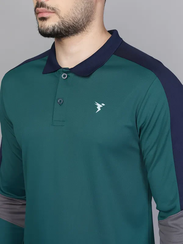 Men Colorblock Slim Fit Polo T-shirt with TECHNO COOL+ - Image 5