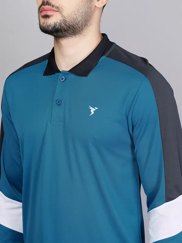 Men Colorblock Slim Fit Polo T-shirt with TECHNO COOL+ - Image 5