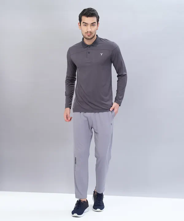 Men Self Design Slim Fit Polo T-shirt with VENTMESH - Image 5