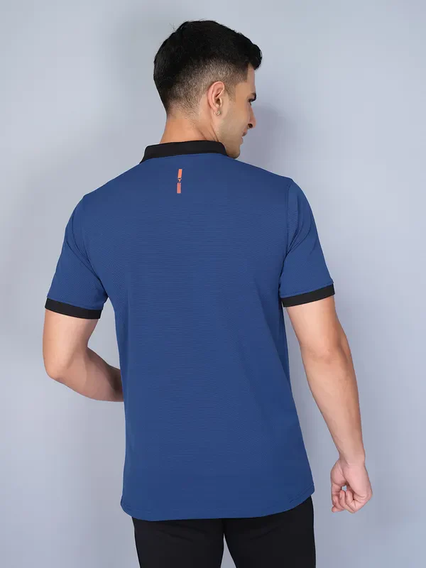 Men Solid Slim Fit Polo T-shirt with ELASTO PLUS - Image 2