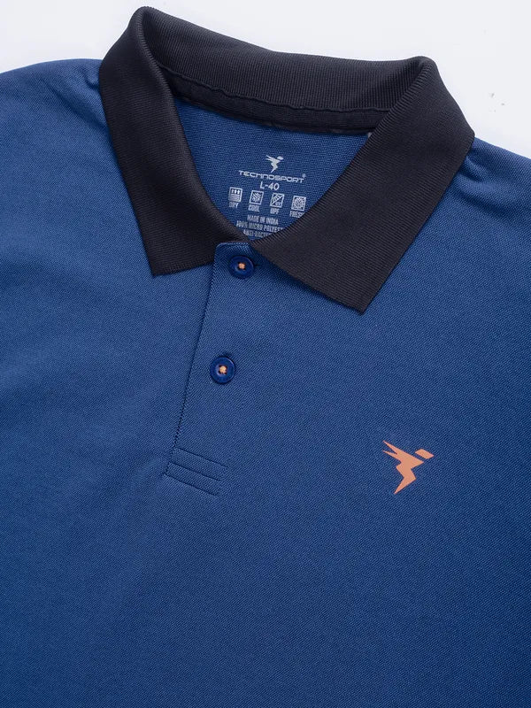Men Solid Slim Fit Polo T-shirt with ELASTO PLUS - Image 7