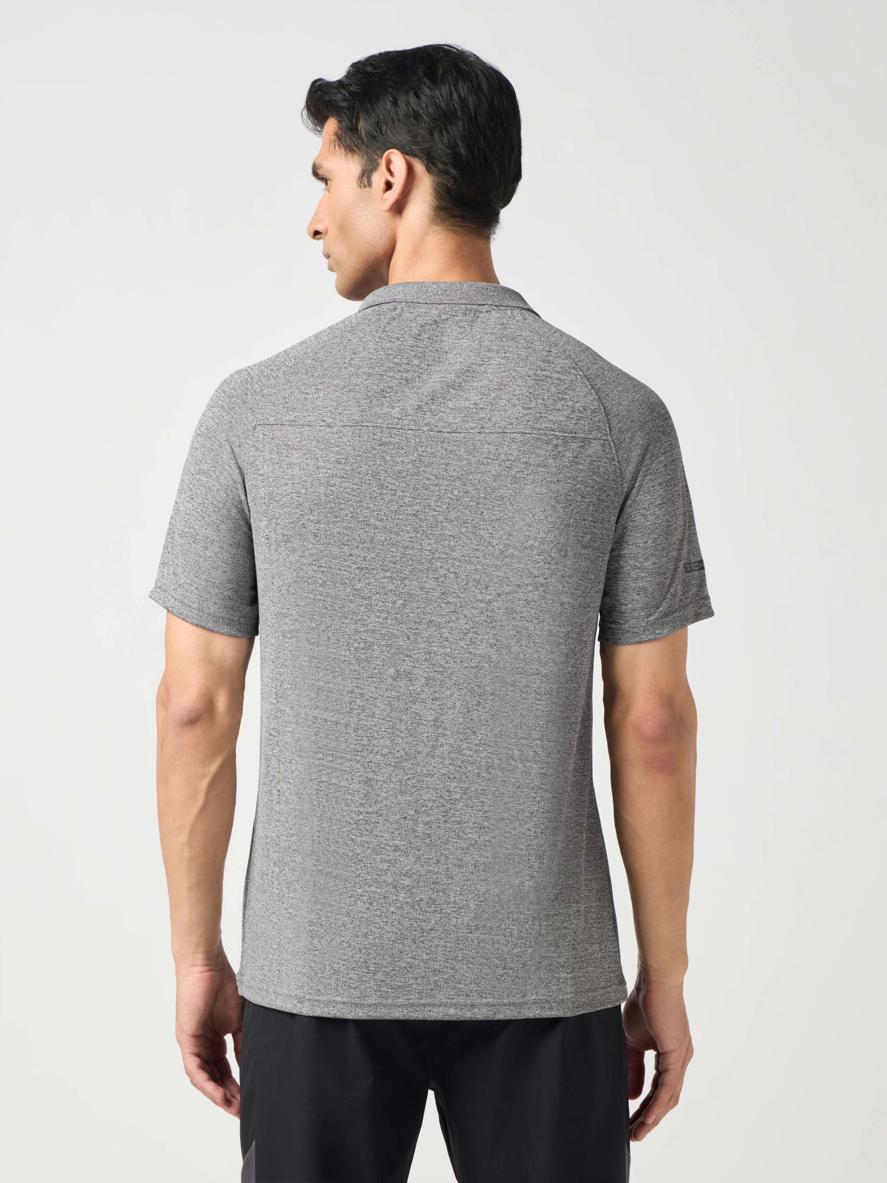 Men Melange Slim Fit Polo T-shirt with DOUBLE COOL - Image 2