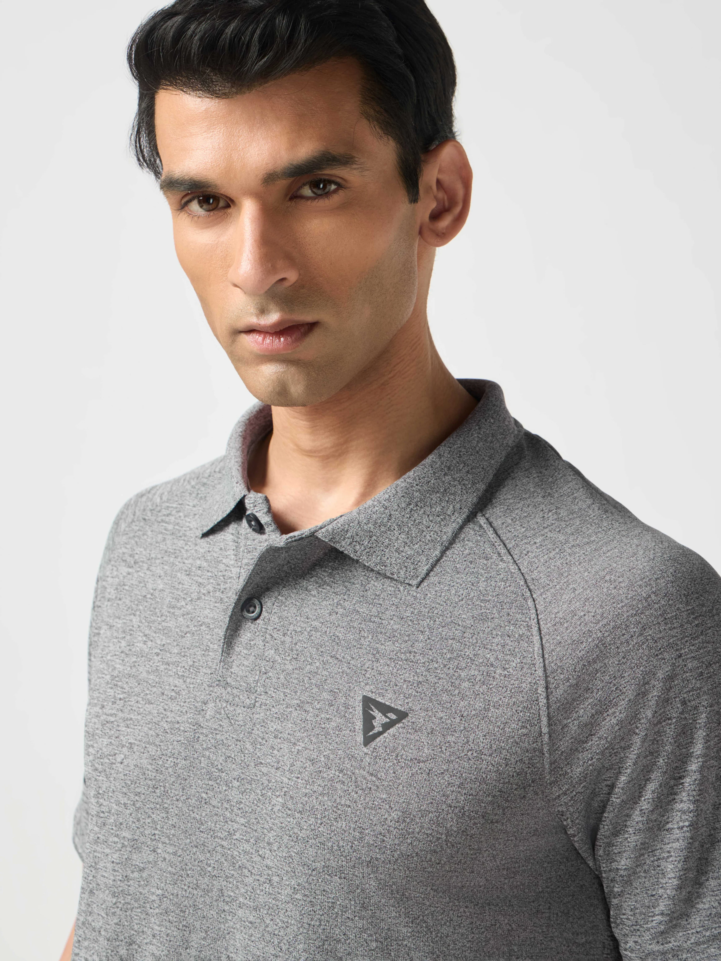 Men Melange Slim Fit Polo T-shirt with DOUBLE COOL - Image 6
