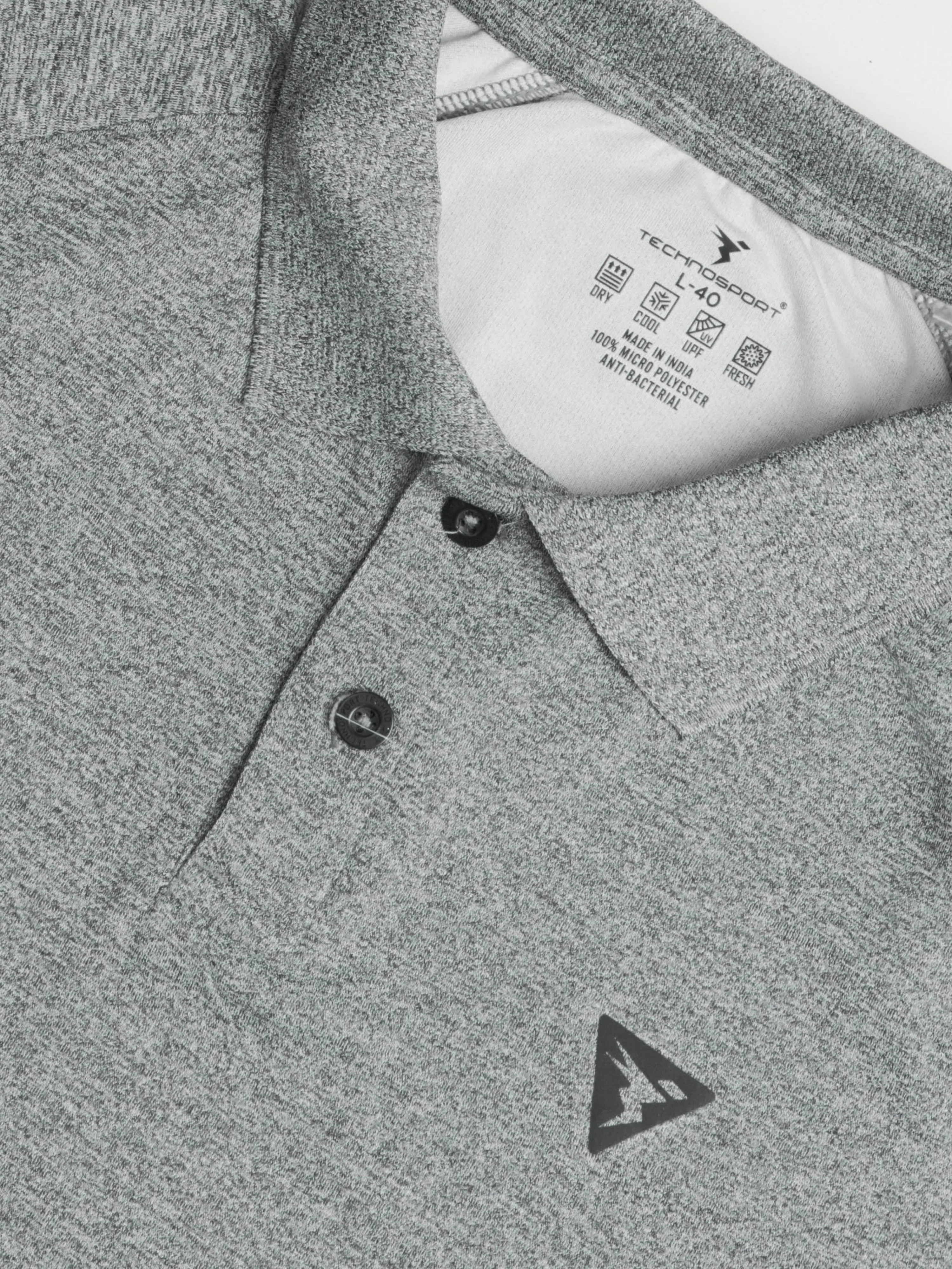 Men Melange Slim Fit Polo T-shirt with DOUBLE COOL - Image 7