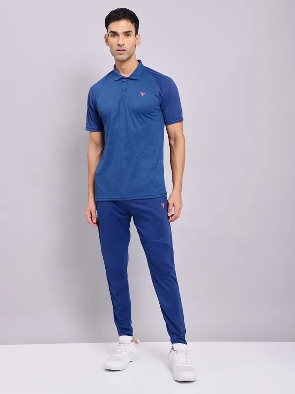 Men Melange Slim Fit Polo T-shirt with DOUBLE COOL - Image 2