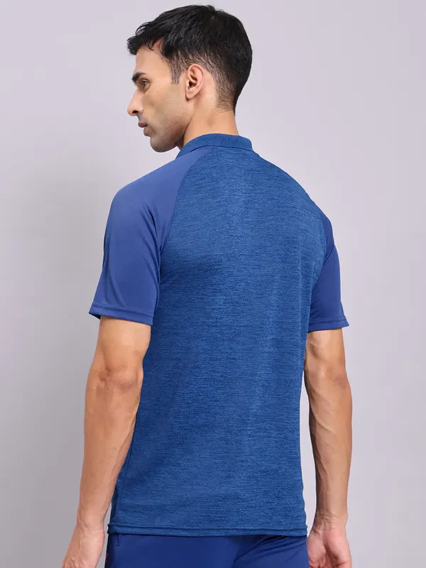 Men Melange Slim Fit Polo T-shirt with DOUBLE COOL - Image 4