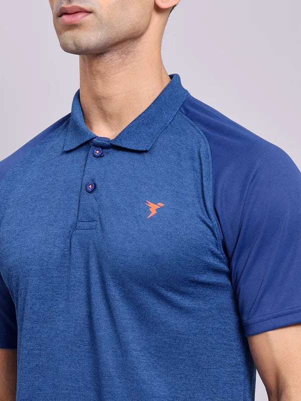 Men Melange Slim Fit Polo T-shirt with DOUBLE COOL - Image 5