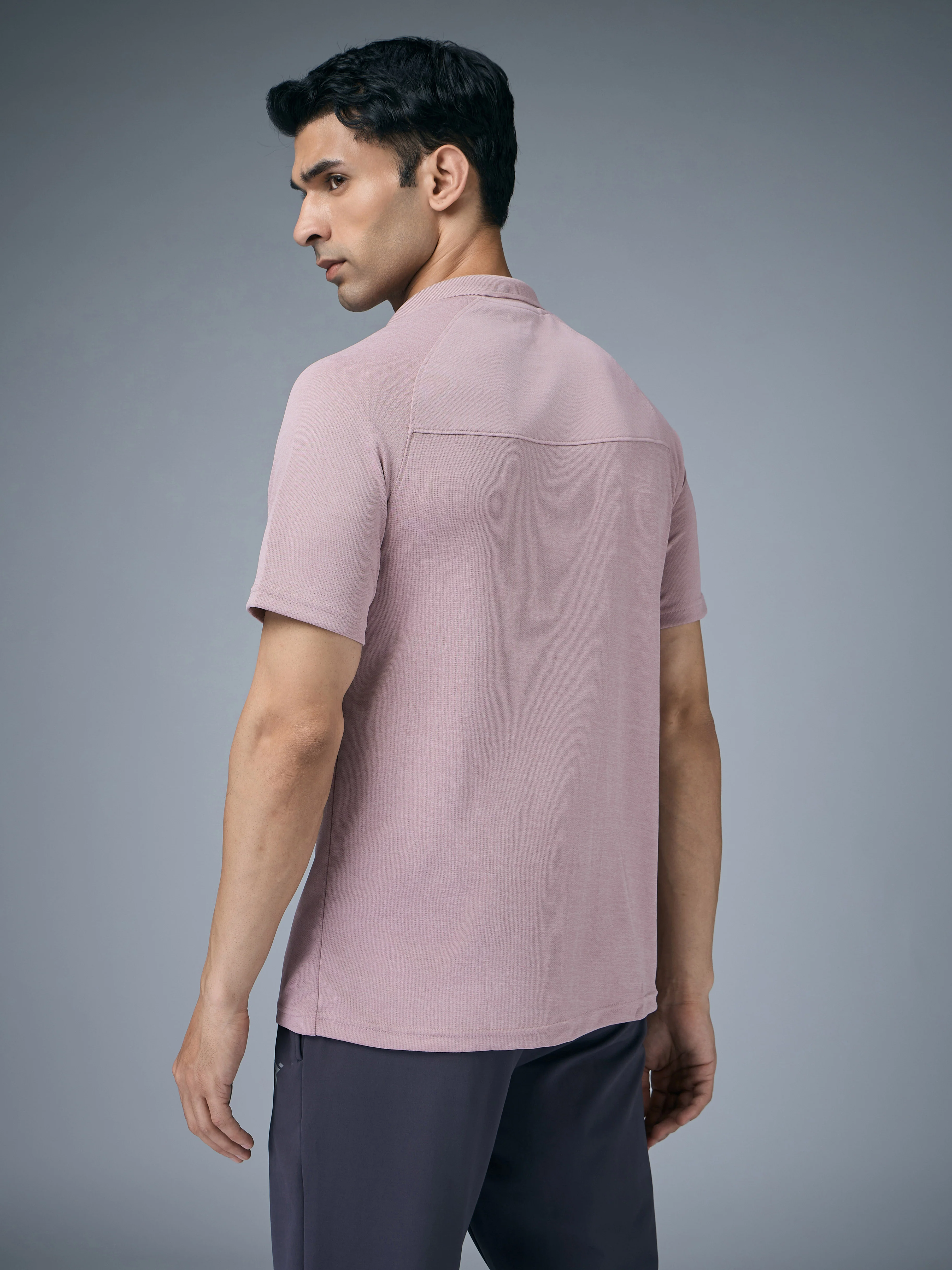 Men Melange Slim Fit Polo T-shirt with DOUBLE COOL - Image 2