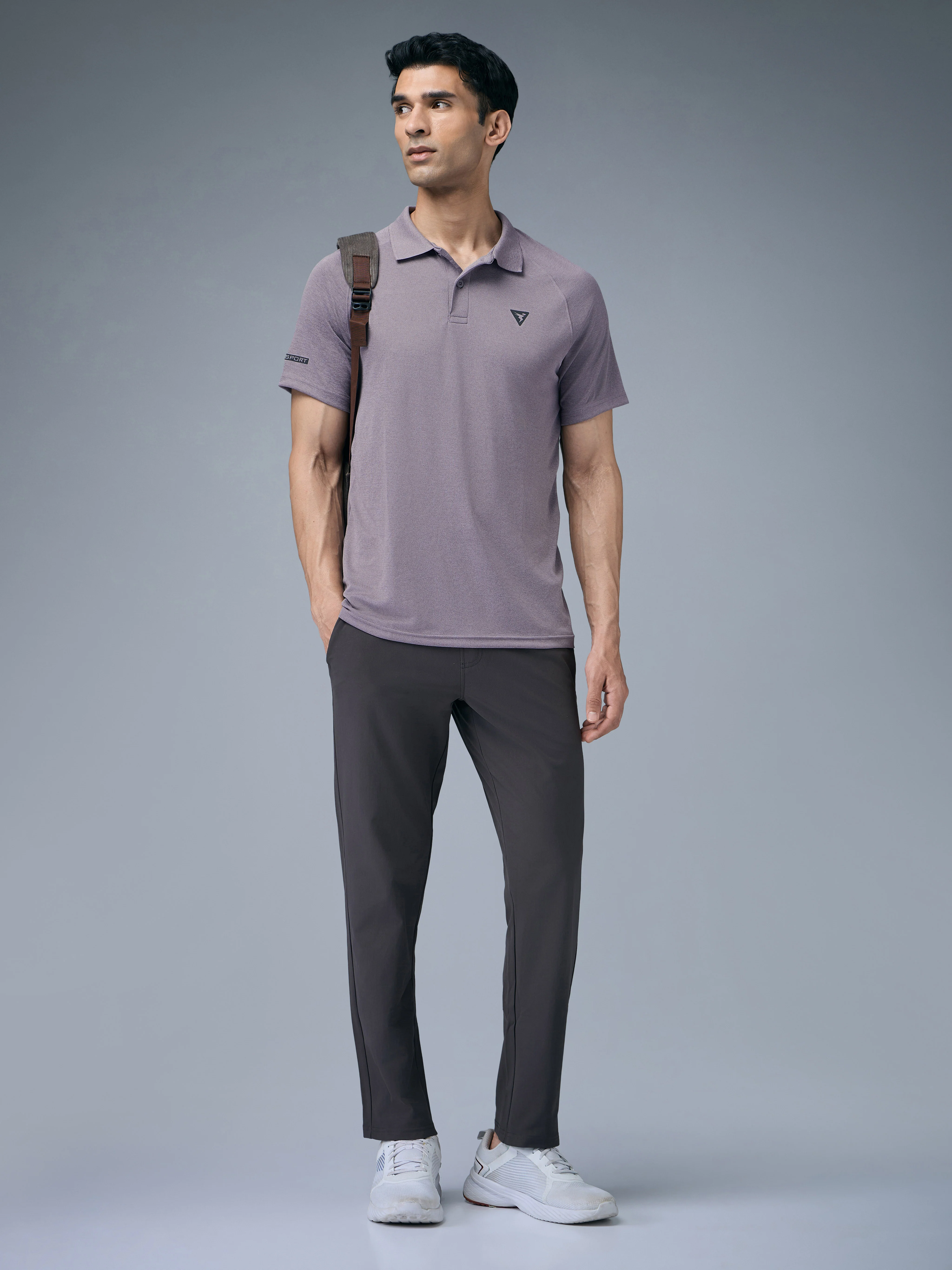 Men Melange Slim Fit Polo T-shirt with DOUBLE COOL - Image 5