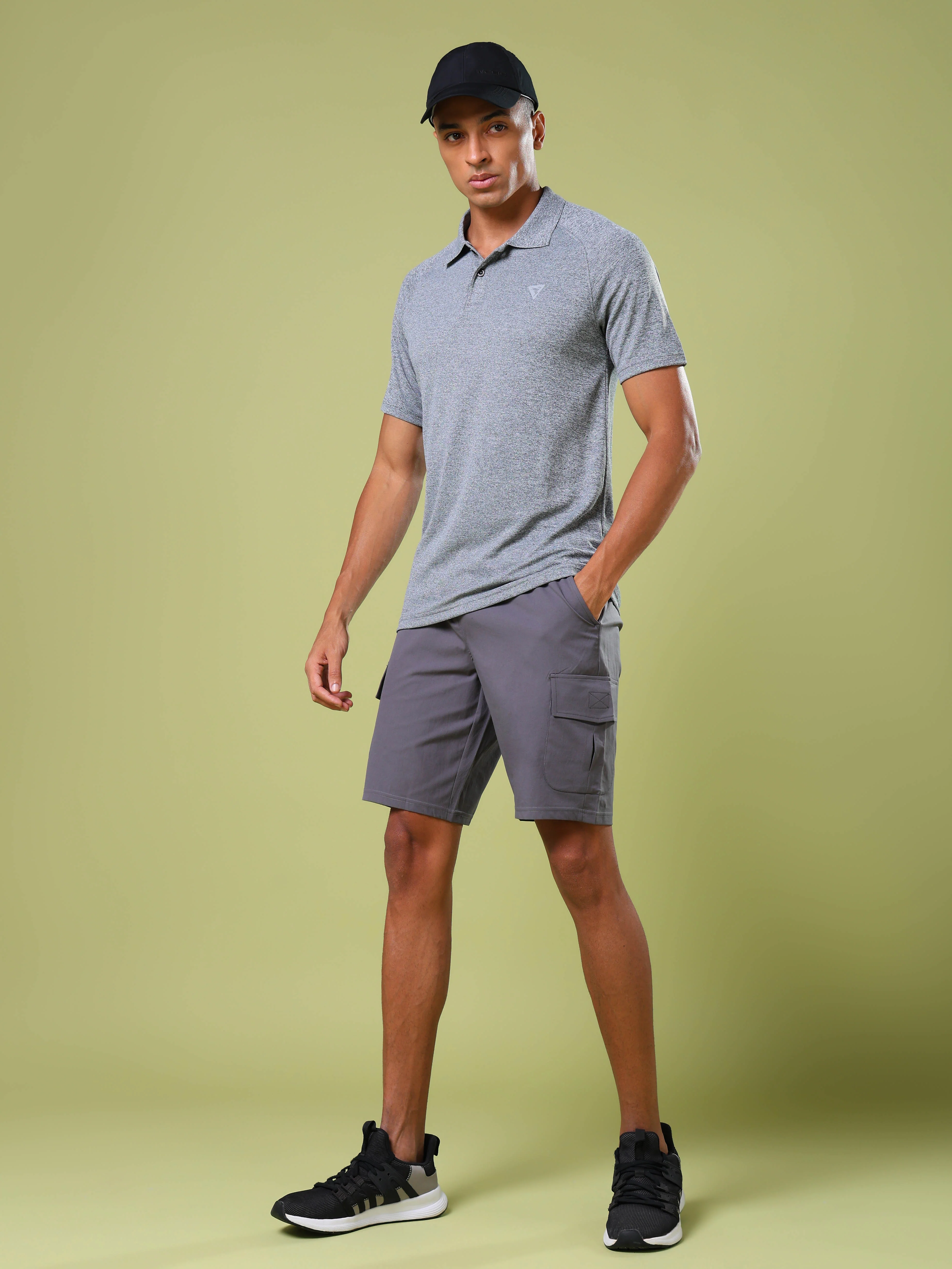 Men Melange Slim Fit Polo T-shirt with DOUBLE COOL - Image 5