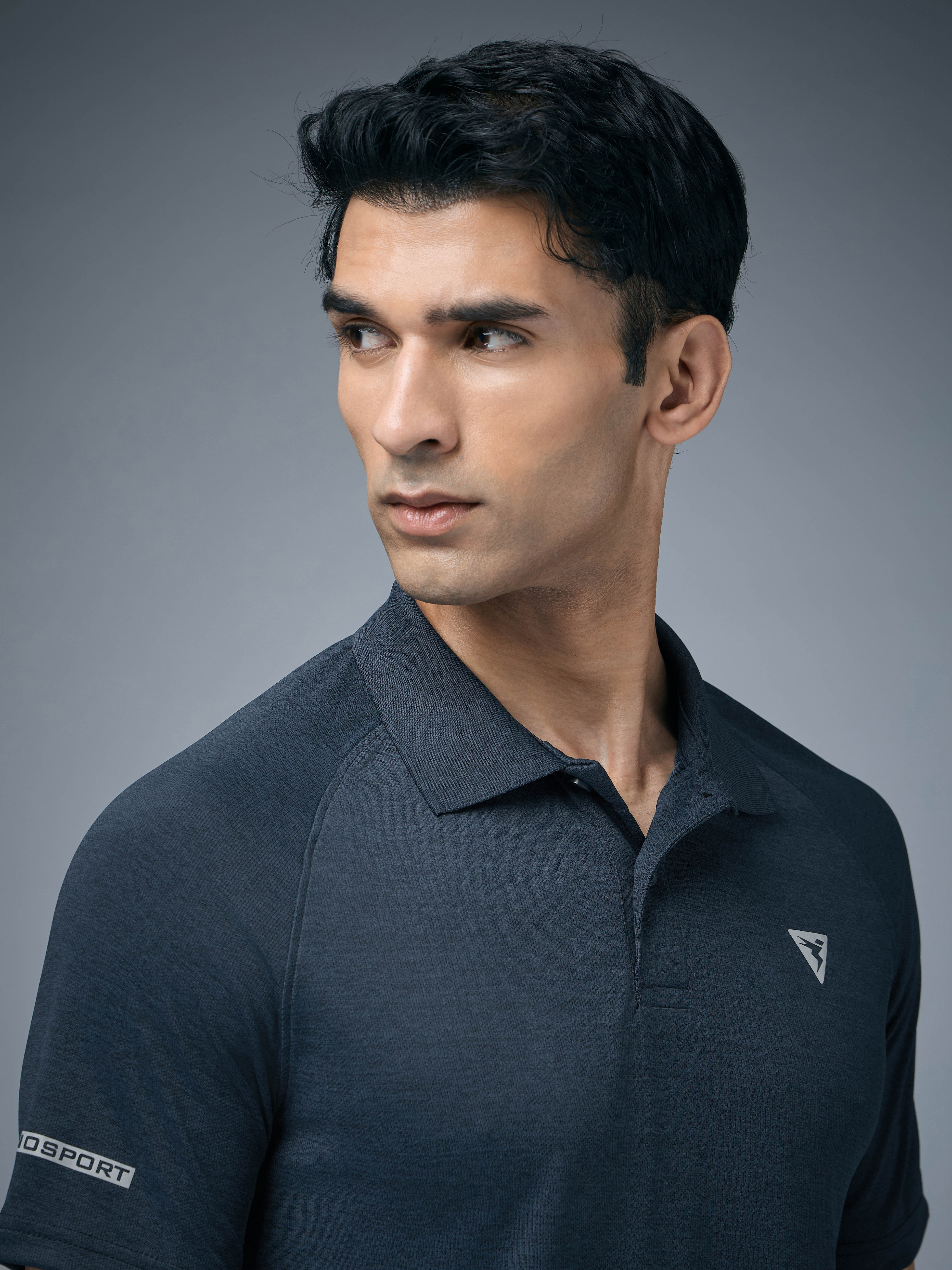 Men Melange Slim Fit Polo T-shirt with DOUBLE COOL - Image 6