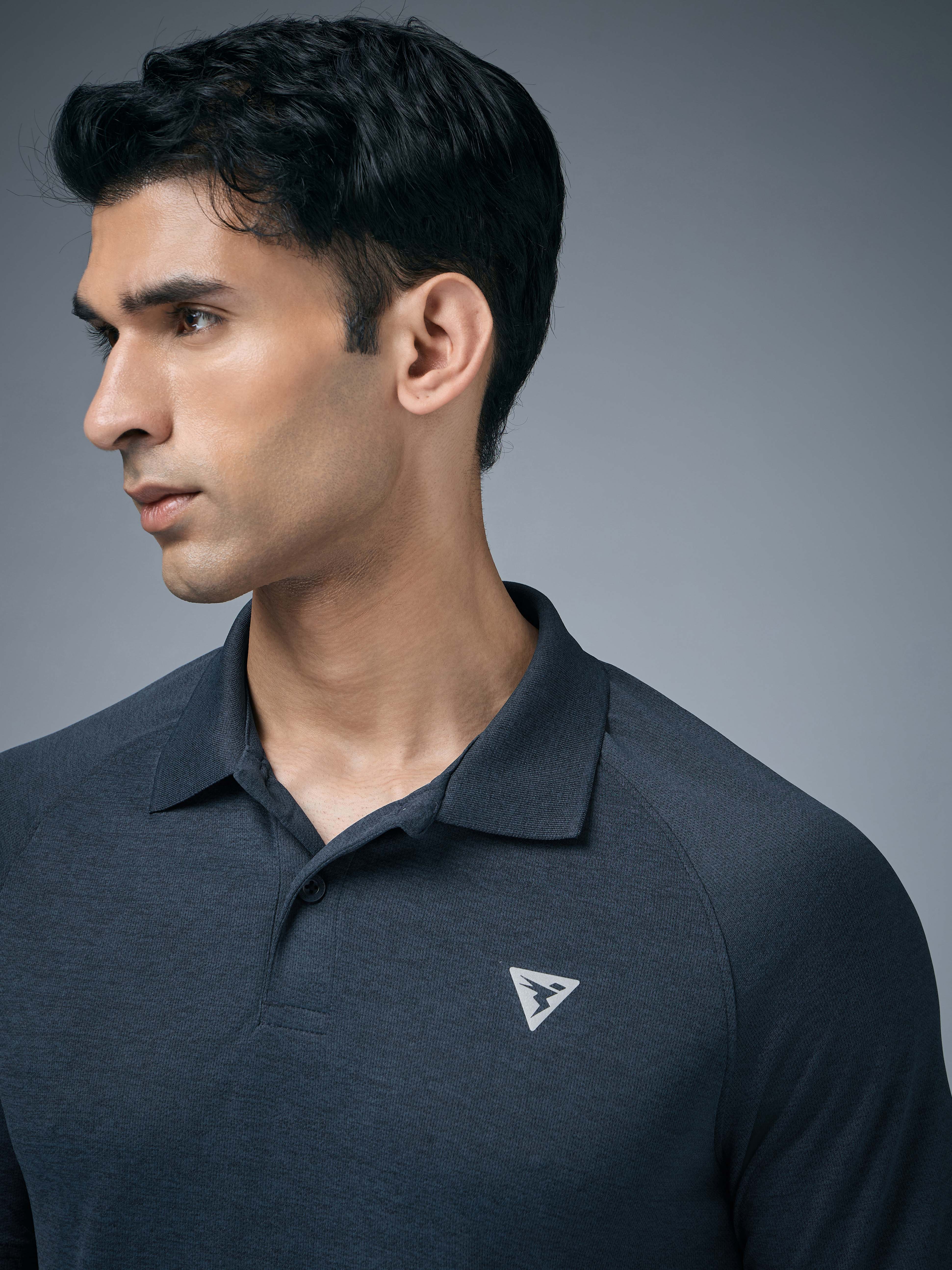 Men Melange Slim Fit Polo T-shirt with DOUBLE COOL - Image 7
