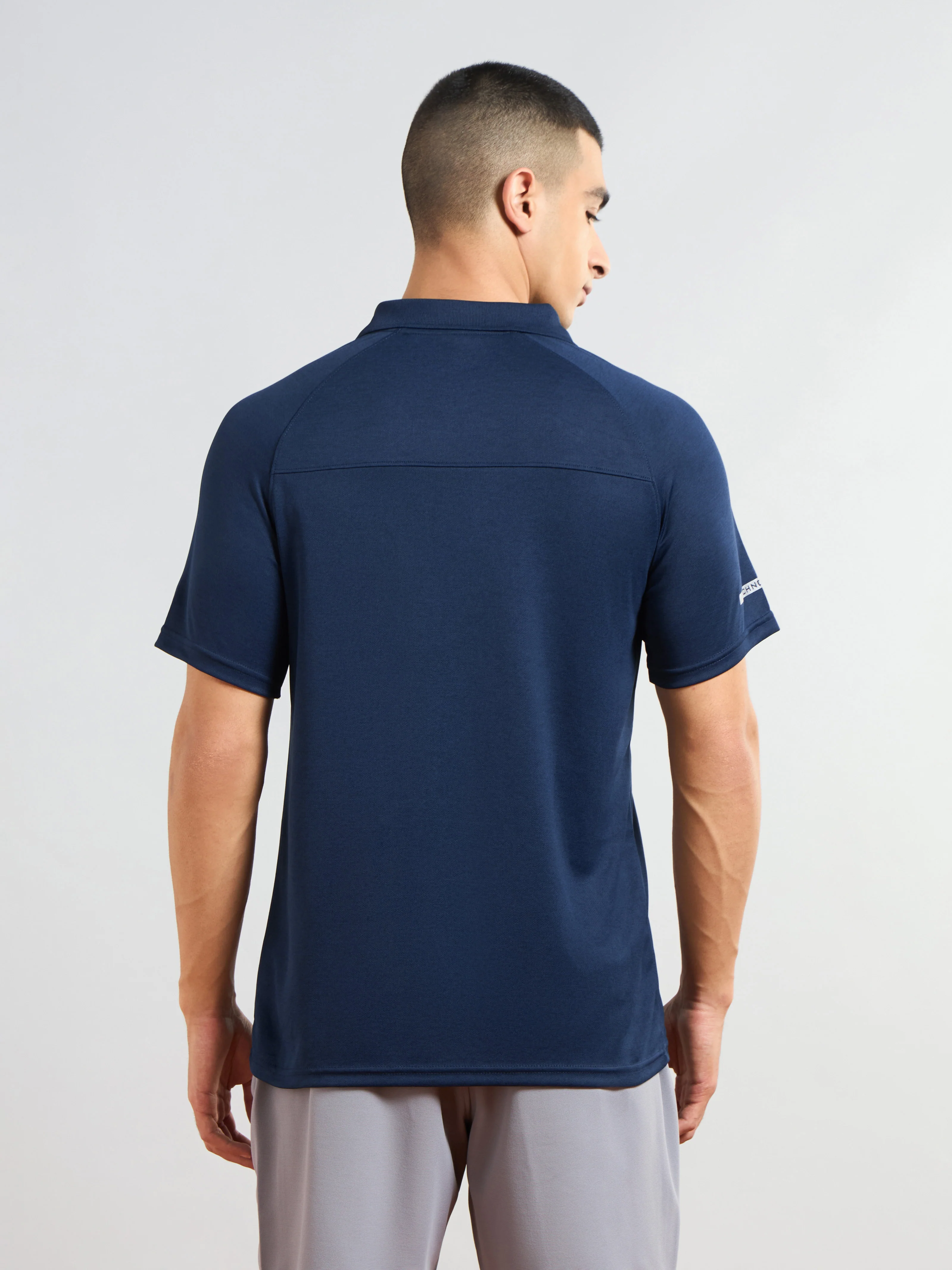 Men Melange Slim Fit Polo T-shirt with DOUBLE COOL - Image 3