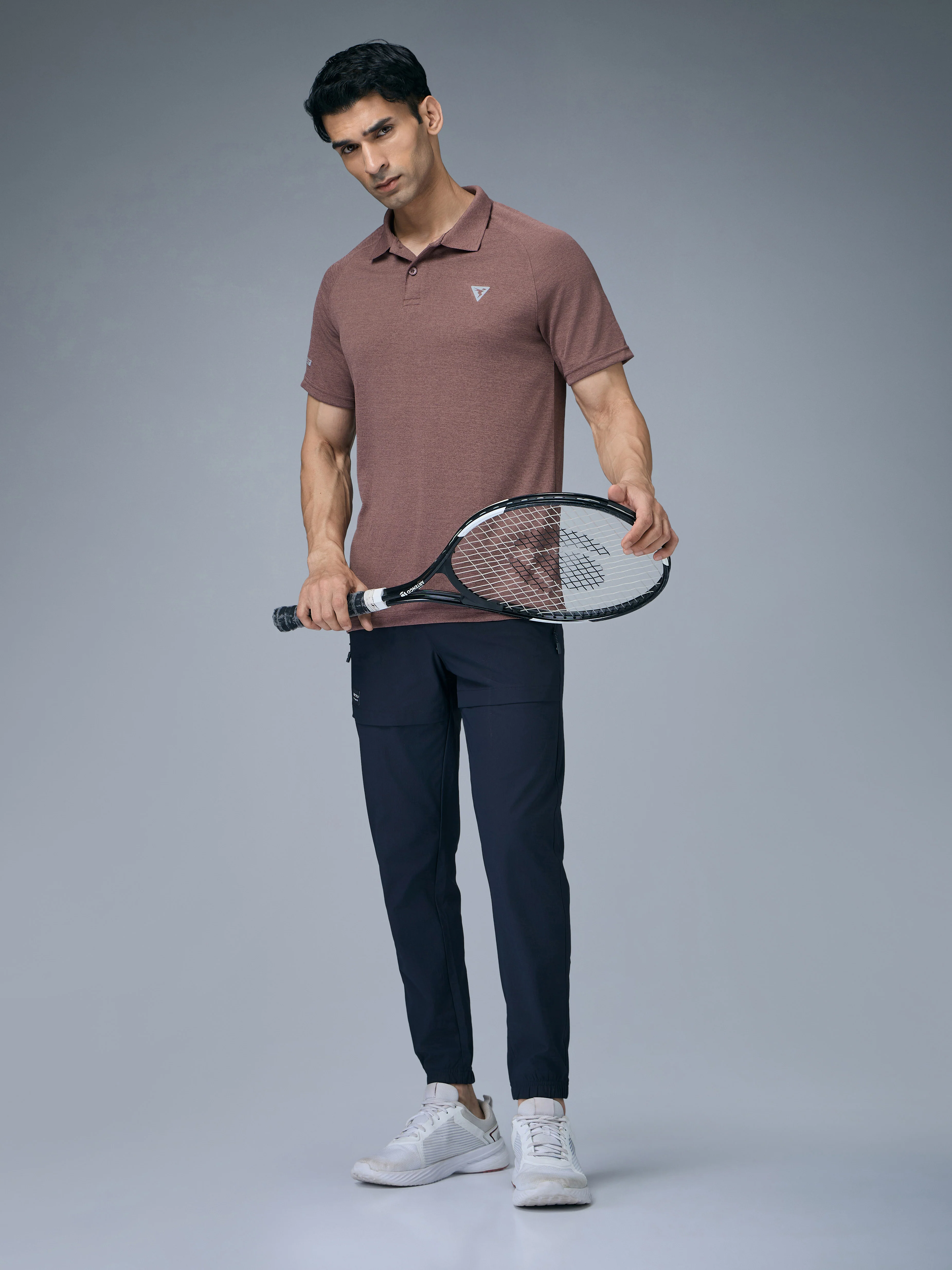 Men Melange Slim Fit Polo T-shirt with DOUBLE COOL - Image 5