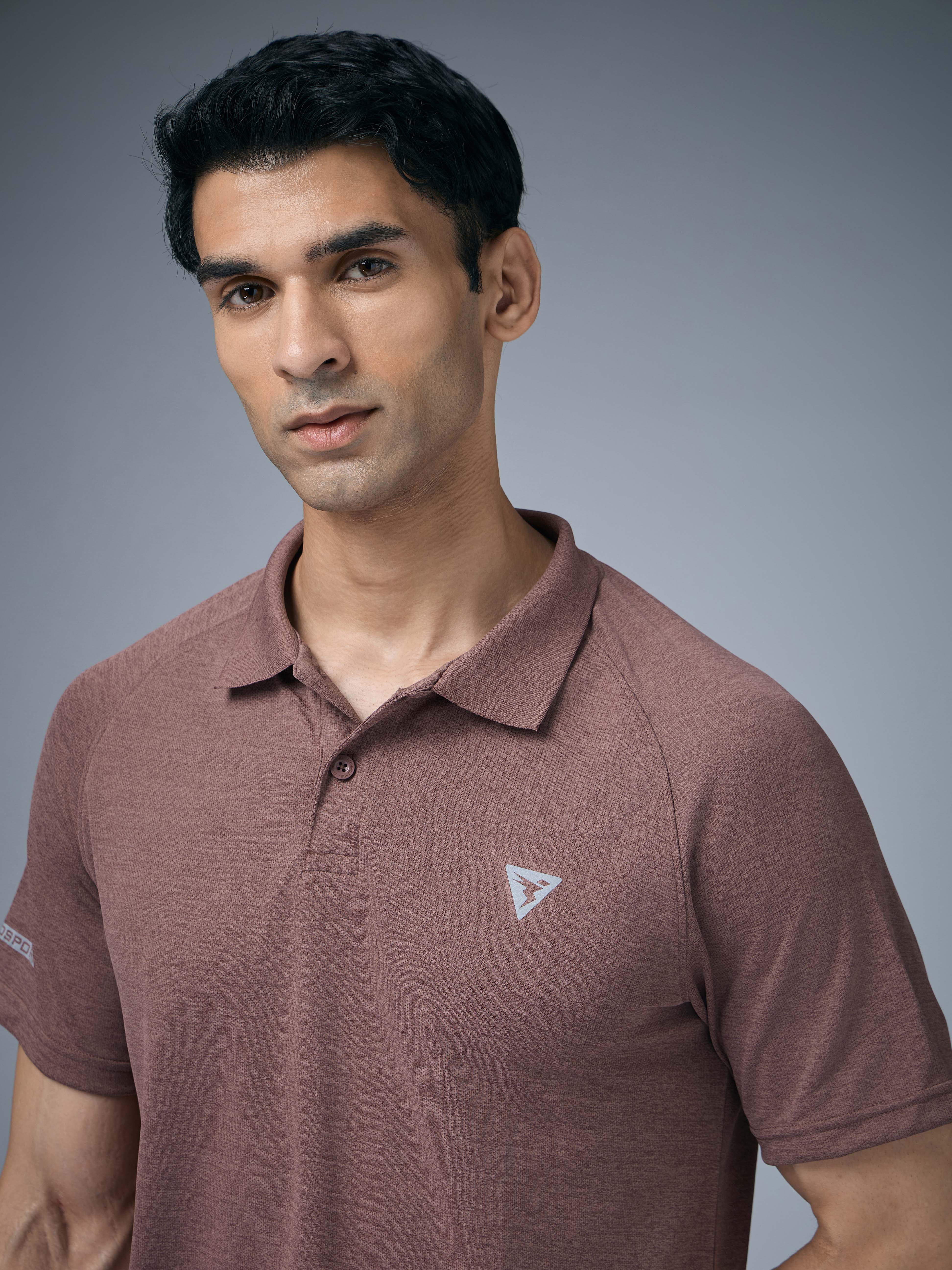 Men Melange Slim Fit Polo T-shirt with DOUBLE COOL - Image 6