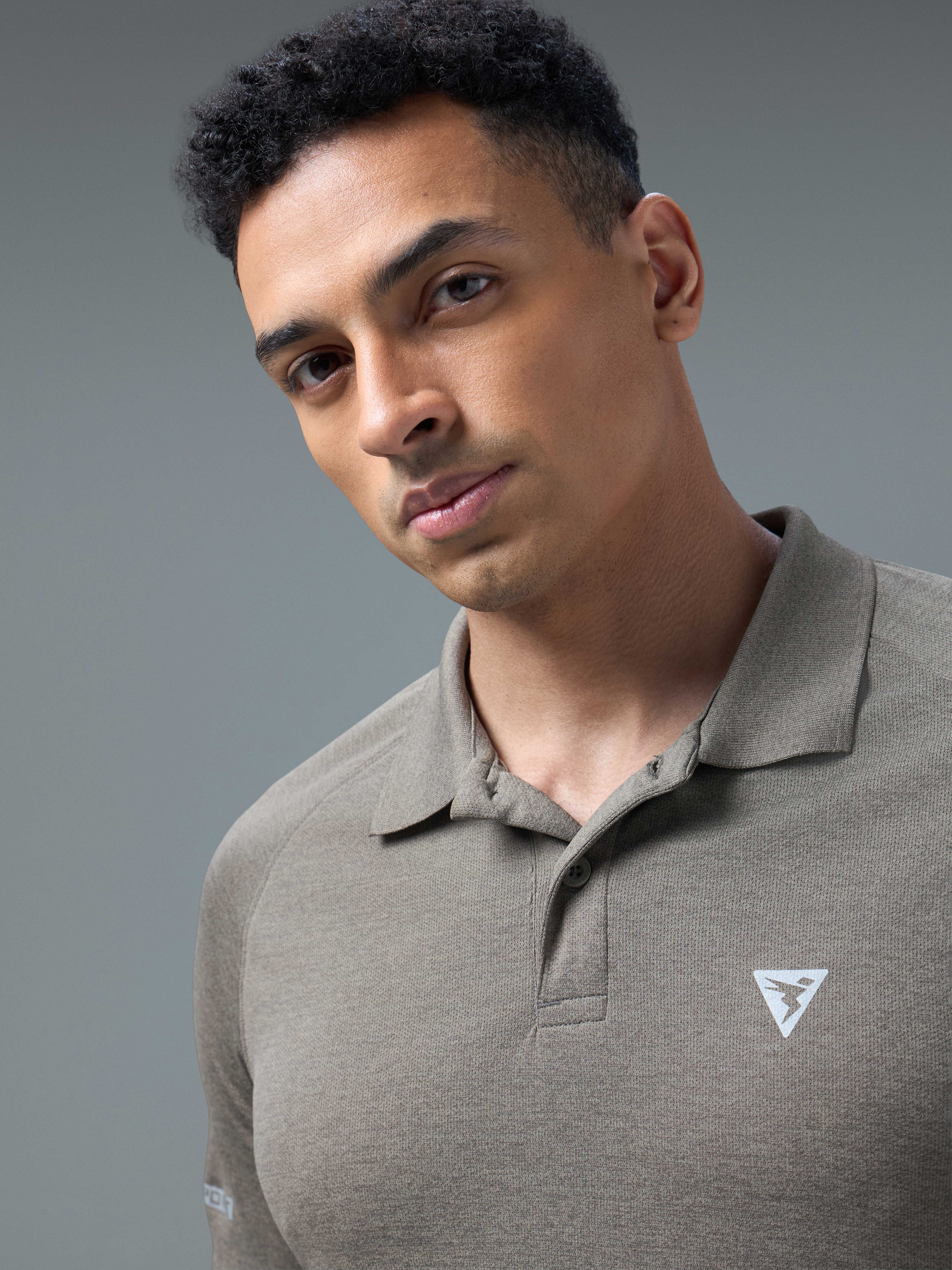 Men Melange Slim Fit Polo T-shirt with DOUBLE COOL - Image 6